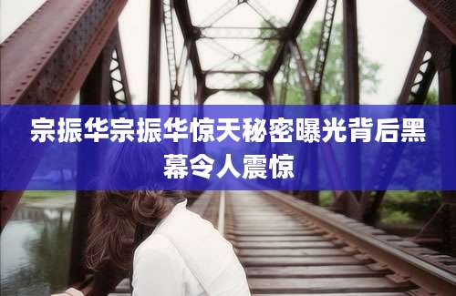 宗振华宗振华惊天秘密曝光背后黑幕令人震惊