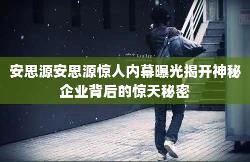 安思源安思源惊人内幕曝光揭开神秘企业背后的惊天秘密