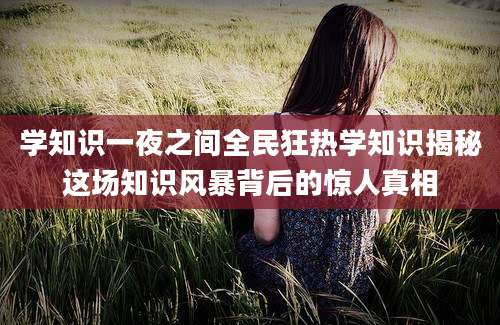 学知识一夜之间全民狂热学知识揭秘这场知识风暴背后的惊人真相