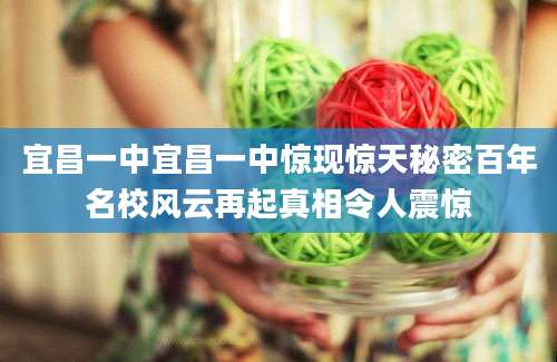 宜昌一中宜昌一中惊现惊天秘密百年名校风云再起真相令人震惊