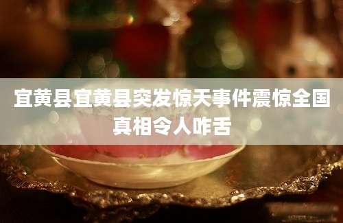 宜黄县宜黄县突发惊天事件震惊全国真相令人咋舌