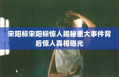 宋阳标宋阳标惊人揭秘重大事件背后惊人真相曝光