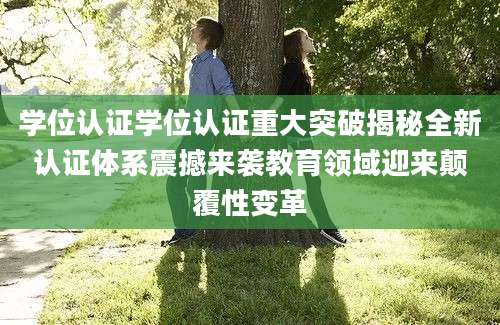 学位认证学位认证重大突破揭秘全新认证体系震撼来袭教育领域迎来颠覆性变革