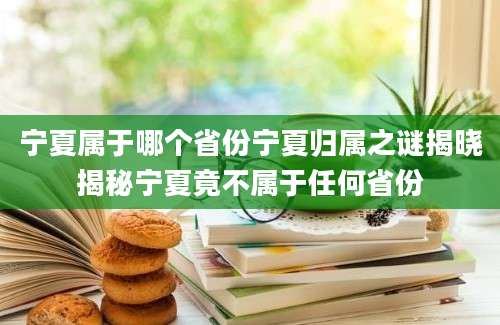 宁夏属于哪个省份宁夏归属之谜揭晓揭秘宁夏竟不属于任何省份