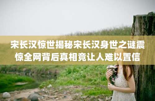 宋长汉惊世揭秘宋长汉身世之谜震惊全网背后真相竟让人难以置信