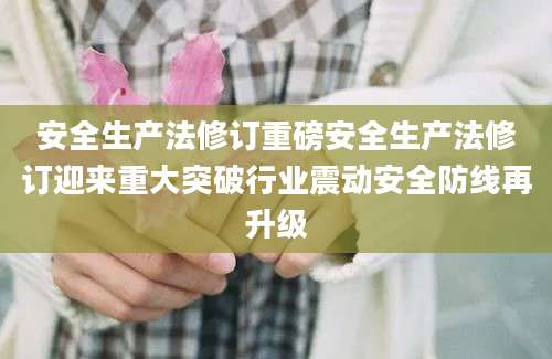安全生产法修订重磅安全生产法修订迎来重大突破行业震动安全防线再升级