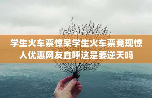 学生火车票惊呆学生火车票竟现惊人优惠网友直呼这是要逆天吗