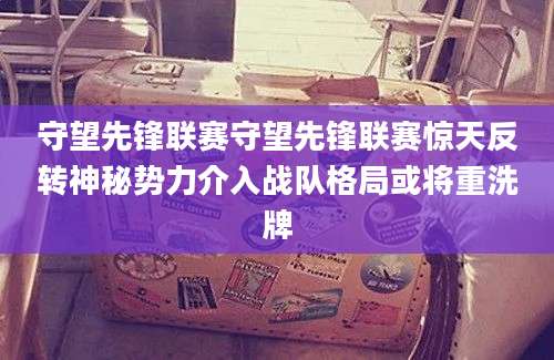 守望先锋联赛守望先锋联赛惊天反转神秘势力介入战队格局或将重洗牌