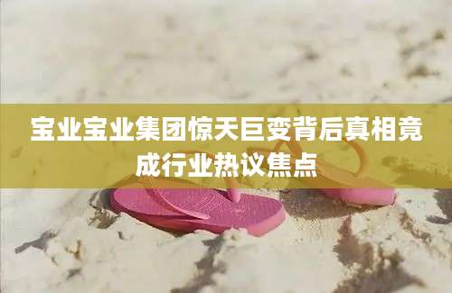 宝业宝业集团惊天巨变背后真相竟成行业热议焦点
