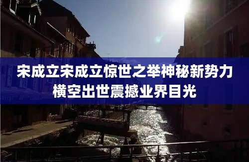 宋成立宋成立惊世之举神秘新势力横空出世震撼业界目光