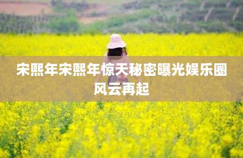宋熙年宋熙年惊天秘密曝光娱乐圈风云再起