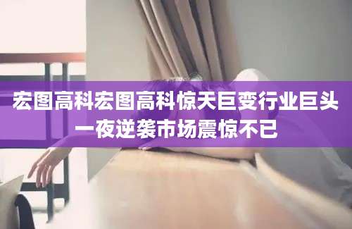 宏图高科宏图高科惊天巨变行业巨头一夜逆袭市场震惊不已
