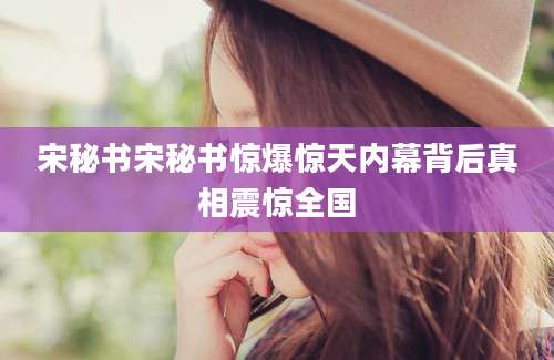 宋秘书宋秘书惊爆惊天内幕背后真相震惊全国
