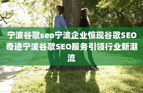 宁波谷歌seo宁波企业惊现谷歌SEO奇迹宁波谷歌SEO服务引领行业新潮流