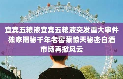 宜宾五粮液宜宾五粮液突发重大事件独家揭秘千年老窖藏惊天秘密白酒市场再掀风云