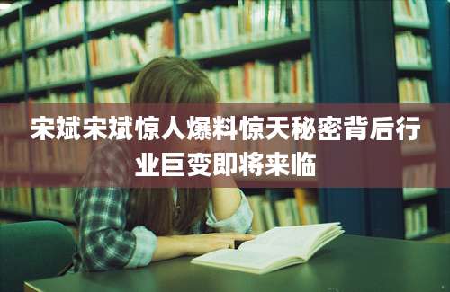宋斌宋斌惊人爆料惊天秘密背后行业巨变即将来临