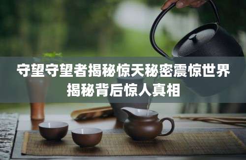 守望守望者揭秘惊天秘密震惊世界揭秘背后惊人真相