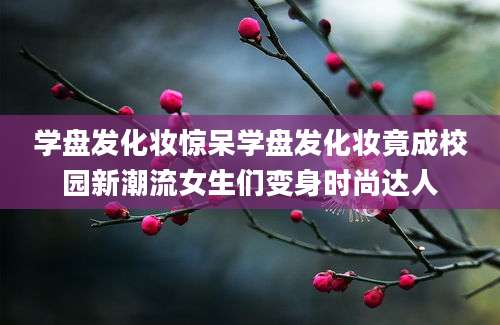 学盘发化妆惊呆学盘发化妆竟成校园新潮流女生们变身时尚达人