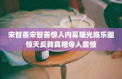 宋智善宋智善惊人内幕曝光娱乐圈惊天反转真相令人震惊