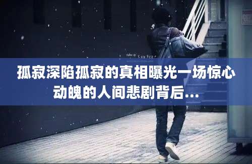 孤寂深陷孤寂的真相曝光一场惊心动魄的人间悲剧背后...