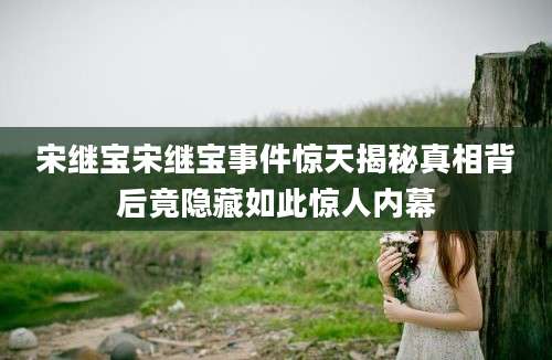 宋继宝宋继宝事件惊天揭秘真相背后竟隐藏如此惊人内幕