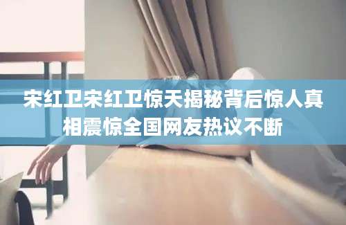宋红卫宋红卫惊天揭秘背后惊人真相震惊全国网友热议不断