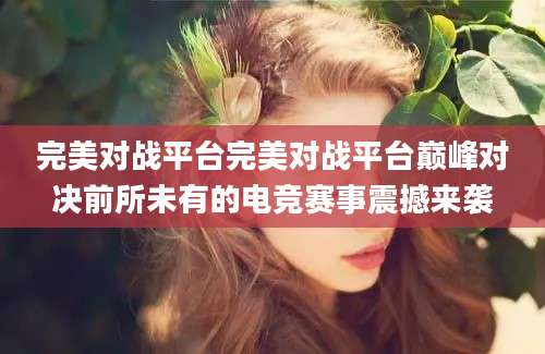 完美对战平台完美对战平台巅峰对决前所未有的电竞赛事震撼来袭