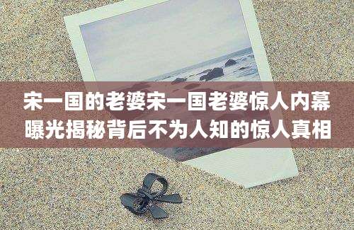 宋一国的老婆宋一国老婆惊人内幕曝光揭秘背后不为人知的惊人真相