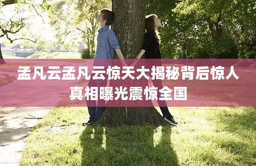 孟凡云孟凡云惊天大揭秘背后惊人真相曝光震惊全国