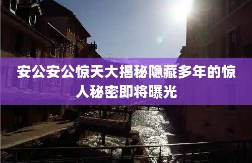 安公安公惊天大揭秘隐藏多年的惊人秘密即将曝光