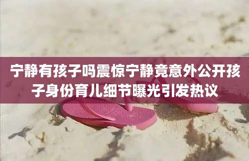 宁静有孩子吗震惊宁静竟意外公开孩子身份育儿细节曝光引发热议