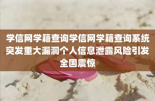 学信网学籍查询学信网学籍查询系统突发重大漏洞个人信息泄露风险引发全国震惊