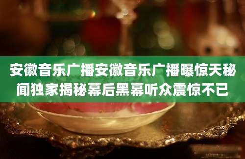 安徽音乐广播安徽音乐广播曝惊天秘闻独家揭秘幕后黑幕听众震惊不已