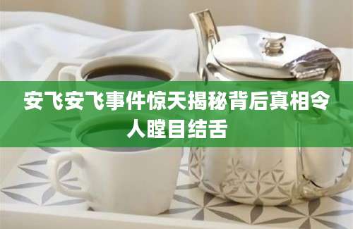 安飞安飞事件惊天揭秘背后真相令人瞠目结舌