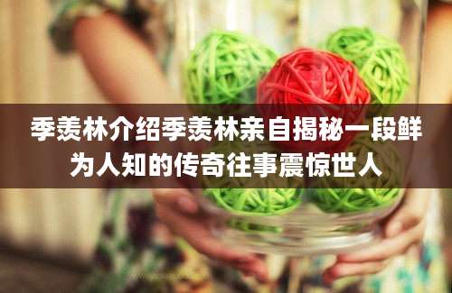 季羡林介绍季羡林亲自揭秘一段鲜为人知的传奇往事震惊世人