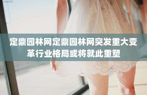 定鼎园林网定鼎园林网突发重大变革行业格局或将就此重塑