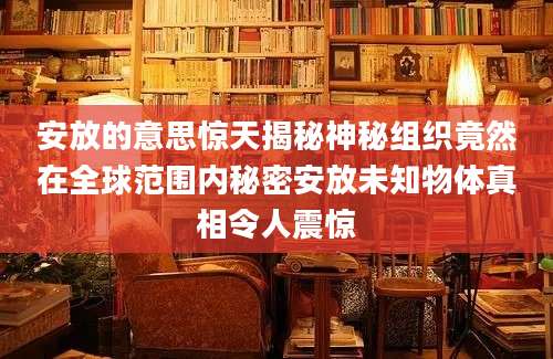 安放的意思惊天揭秘神秘组织竟然在全球范围内秘密安放未知物体真相令人震惊