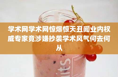 学术网学术网惊爆惊天丑闻业内权威专家竟涉嫌抄袭学术风气何去何从