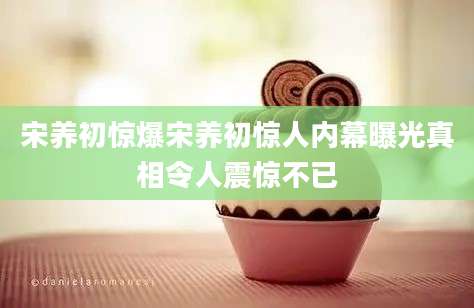 宋养初惊爆宋养初惊人内幕曝光真相令人震惊不已