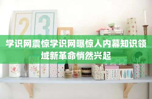 学识网震惊学识网曝惊人内幕知识领域新革命悄然兴起