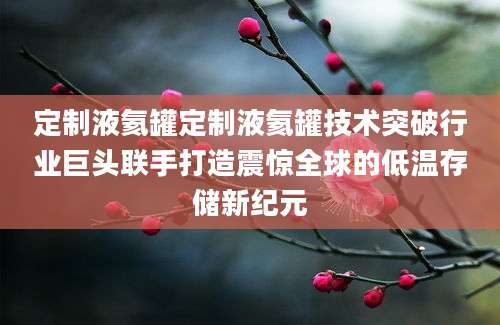 定制液氦罐定制液氦罐技术突破行业巨头联手打造震惊全球的低温存储新纪元