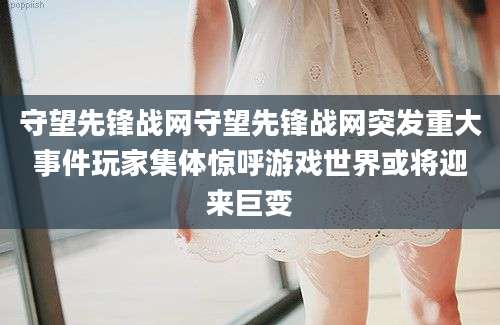 守望先锋战网守望先锋战网突发重大事件玩家集体惊呼游戏世界或将迎来巨变
