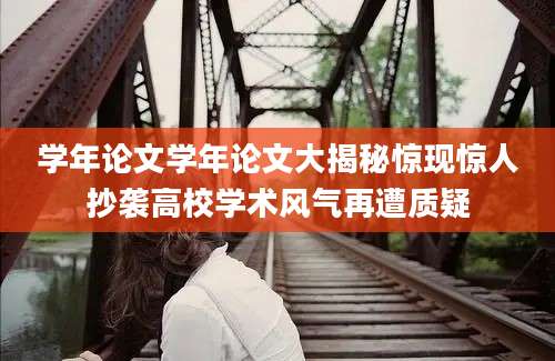 学年论文学年论文大揭秘惊现惊人抄袭高校学术风气再遭质疑