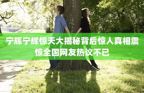 宁辉宁辉惊天大揭秘背后惊人真相震惊全国网友热议不已