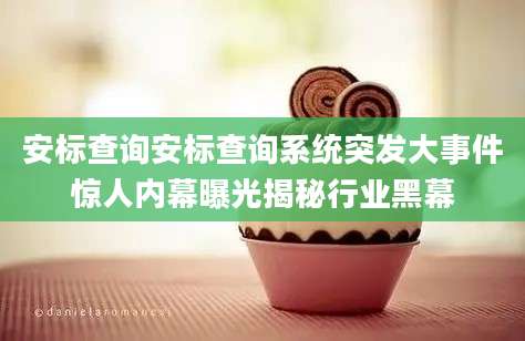 安标查询安标查询系统突发大事件惊人内幕曝光揭秘行业黑幕