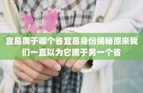 宜昌属于哪个省宜昌身份揭秘原来我们一直以为它属于另一个省