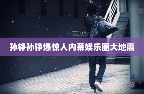 孙铮孙铮爆惊人内幕娱乐圈大地震