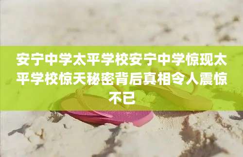 安宁中学太平学校安宁中学惊现太平学校惊天秘密背后真相令人震惊不已