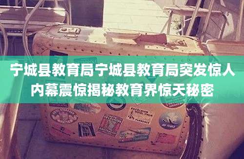 宁城县教育局宁城县教育局突发惊人内幕震惊揭秘教育界惊天秘密