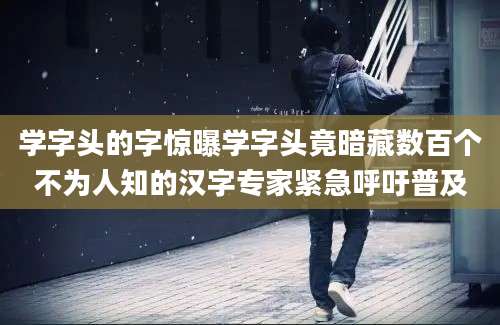 学字头的字惊曝学字头竟暗藏数百个不为人知的汉字专家紧急呼吁普及